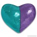 umum Mermaid Pillow with Pillow Insert Heart Shaped two-color Decorative Reversible Sequin Pillow 13''×15'' (sky blue and purple) - B07DCHP9SM