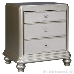 Ashley Furniture Signature Design - Coralayne Nightstand - Exquisite Hollywood Regency Flair Design - Silver - B073588LFM