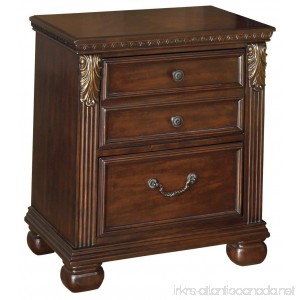 Ashley Furniture Signature Design - Leahlyn Nightstand - Antique Style - Rectangular - Warm Brown - B01EYJY1H0