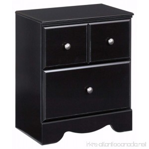 Ashley Furniture Signature Design - Shay Nightstand - 2 Drawer - Contemporary Style - Almost Black - B01FDKN148