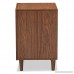 Baxton Furniture Studios Harlow Mid-Century Wood 1 Drawer and 1 Door Nightstand Medium White and Walnut - B01892M86O