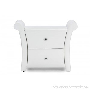 Baxton Studio Victoria Faux Leather Upholstered Modern Nightstand Large White - B00XWF3IN6