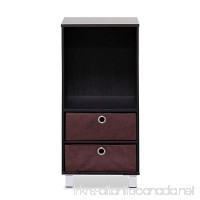 Furinno 10002EX/BR 3 Shelves Cabinet/Bedside Night Stand with 2 Bin Drawers  Espresso Finish - B004RHNYZ0
