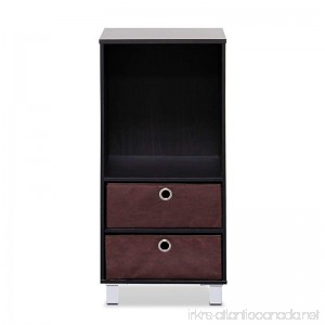 Furinno 10002EX/BR 3 Shelves Cabinet/Bedside Night Stand with 2 Bin Drawers Espresso Finish - B004RHNYZ0