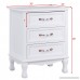 Giantex 3 Drawers Nightstand End Table Storage Wood Cabinet Bedroom Side Storage (1 White) - B076Z74YXJ