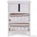 Giantex Nightstand Bedside End Table Organizer W/ 2 Wicker Baskets Chest Cabinet Storage (1) - B079Z4N3D7