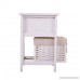 LAZYMOON Pack of 2 White Chic Nightstand Cute End Side Table Children Bedroom Bedside Home Furniture - B074N5MCBN