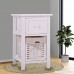 LAZYMOON Pack of 2 White Chic Nightstand Cute End Side Table Children Bedroom Bedside Home Furniture - B074N5MCBN