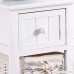 New Pair of Retro White Chic Nightstand End Side Bedside Table w/Wicker Storage Wood - B072FP6Z1X