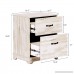 Nightstand with 2 Drawer in White Oak End Table by DEVAISE - B071XX2551