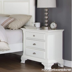 Roundhill Furniture Laveno 012 White Wood 3-Drawer Night Stand - B00BK7ST6E