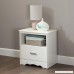 South Shore Tiara 1-Drawer Nightstand Pure White with Decorated Handle - B016VE4NBU