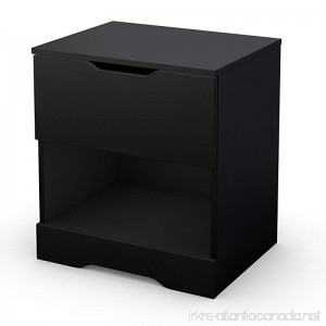South Shore Trinity 1-Drawer Nightstand Pure Black with Cut-Out Handles - B008PQKD1M
