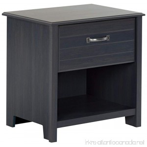 South Shore Ulysses 1-Drawer Nightstand with Open Storage Blueberry with Metal Handle - B01GV5VWYU