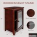 Stony-Edge Espresso Night Stand – Easiest Assembly No Tools Required - Premium Two Shelf Wooden Bedside Table or End Table with Glass Door - Heavy Duty Elegant Accent Furniture - B07D7JGHMG