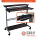 48 Shelves Mobile Ergonomic Stand Up Desk Computer Workstation (Dark Walnut Shelves/Silver Frame) - B00M339L98
