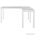 Ashley Furniture Signature Design - Baraga L-Shaped Home Office Desk - Contemporary - White Metal - Tempered Glass Tabletop - B00EUT6LX2