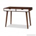 Baxton Furniture Studios Casarano Two-Tone Finish 2 Drawer Wood Home Office Writing Desk Dark Walnut/White - B01892M4U4