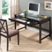 Baxton Studio Idabel Dark Brown Wood Modern Desk with Glass Top - B006W3CKKW