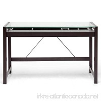 Baxton Studio Idabel Dark Brown Wood Modern Desk with Glass Top - B006W3CKKW