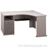 Bush Business Furniture Series A Single 2 Drawer Pedestal Corner Desk Pewter - B01FNVMTX6