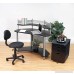 Calico Designs 55123 Study Corner Desk Silver with Black - B00DNH6JI4