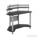 Calico Designs 55123 Study Corner Desk Silver with Black - B00DNH6JI4