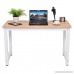 CHEFJOY Computer Desk PC Laptop Table Wood Work-Station Study Home Office Furniture White & Natural - B01LYBGNCI