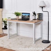 CHEFJOY Computer Desk PC Laptop Table Wood Work-Station Study Home Office Furniture  White & Natural - B01LYBGNCI