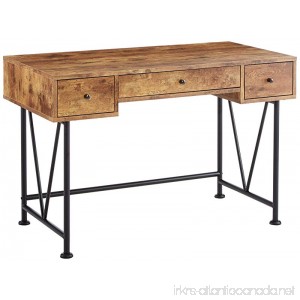 Coaster Barritt Industrial Antique Nutmeg Writing Desk with 3 Drawers - B018FNC5I8
