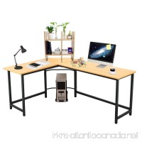 Elevens 66"x 50" Modern L-shaped Desk Home Office Corner Computer Desk PC Laptop Solid Support Writing Studying Table Sturdy Workstation (L-shaped-Maple) - B076HBJ8C4