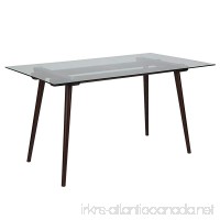 Flash Furniture Meriden 31.5'' x 55'' Solid Espresso Wood Table with Clear Glass Top - B077G7RZCM
