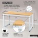Luxxetta Office Computer Desk – 55” x 23” Beige Laminated Wooden Particleboard Table and White Powder Coated Steel Frame - Work or Home – Easy Assembly - Tools and Instructions Included – by - B078JV826H