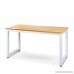 Luxxetta Office Computer Desk – 55” x 23” Beige Laminated Wooden Particleboard Table and White Powder Coated Steel Frame - Work or Home – Easy Assembly - Tools and Instructions Included – by - B078JV826H