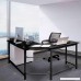 ModernLuxe WF036968BAA L-Shape Home Office Corner Computer Desk PC Laptop Table Workstation Wood & Metal (Black) - B075T5Q295