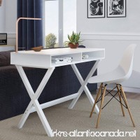 Nathan James 51002 Kalos Home Office Makeup Vanity Table  Computer Desk  White (Wood) - B078T3X6M8