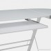 New 51 Corner Writing Computer Office Desk - White Metal & Tempered Glass - B00M04J88E