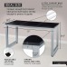 Office Computer Desk – 55” Black Laminated Wooden Particleboard Table and Gray Powder Coated Steel Frame - Work or Home – Easy Assembly - Tools and Instructions Included – by Luxxetta - B078JQFGPZ