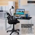 Office Computer Desk – 55” Black Laminated Wooden Particleboard Table and Gray Powder Coated Steel Frame - Work or Home – Easy Assembly - Tools and Instructions Included – by Luxxetta - B078JQFGPZ