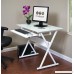 OneSpace Ultramodern Glass Computer Desk with Pull-Out Keyboard Tray White - B01GFZZB3O