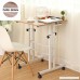 SDADI 2 Inches Carpet Wheel Mobile Stand Up Desk Height Adjustable Home Office Desk With Standing and Seating 2 Modes 3.0 Edition Dark Grain - B01B9OO010