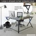 SONGMICS L Shaped Computer Desk Office Corner Desk Enough Space for 4 or more Computers and Sturdy Metal Frame Easy Assembly Tools and Instructions Included Black ULWD70BK - B07926JJ17