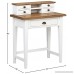 Stone & Beam Fern Hill 5-Drawer Office Desk 32 W White and Natural Pine - B075Z93NKX