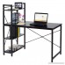 TANGKULA Computer Desk Modern Style Writing Study Table with 4 Tier Bookshelves Home Office Compact Multipurpose Workstation(Black) - B01MSJL7RC