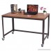 TANGKULA Computer Desk Wood Portable Compact Simple Style Home Office Study Table Writing Desk Workstatation with wheels Home Office Collection Work Table (Black Walnut) - B06Y634TH2