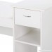 Topeakmart White Student Computer Desk with Drawer and Shelf Home Office Laptop Table Study Workstation Furniture Wood Heavy Duty - B0719TF99N