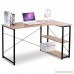 WOLTU L-Shaped Corner Computer Office Desk Modern PC laptop Workstation Table Home Office Desk Wood&Metal Black (Woodlook) - B075FT4KL8