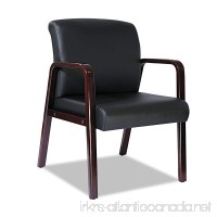 Alera ALERL4319M Reception Lounge Series Guest Chair  Mahogany/Black Leather - B007CO1GA0
