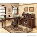 Ashley Furniture Signature Design - Hamlyn Swivel Office Desk Chair - Casters - Traditional - Medium Brown Finish - Brown Faux Leather - B01F8MDDCQ