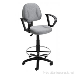 Boss Office Products B1617-GY Ergonomic Works Drafting Chair with Loop Arms in Grey - B000FXXO5U